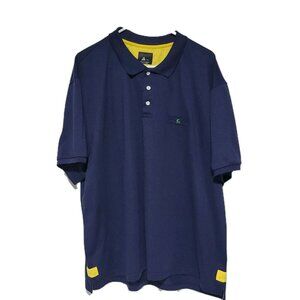 SR Speed Your Run Polo Shirt 3XL Men's Navy Blue Yellow Short Sleeve